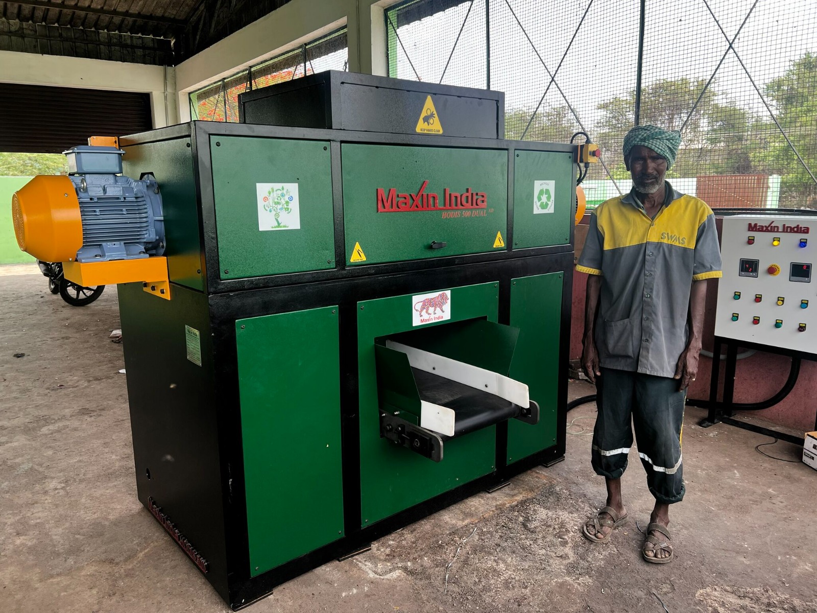 ♻️ MAXIN INDIA | Heavy-Duty Dual Shaft Organic Waste Shredder Machine – Tiruppur Corporation, Tamil Nadu