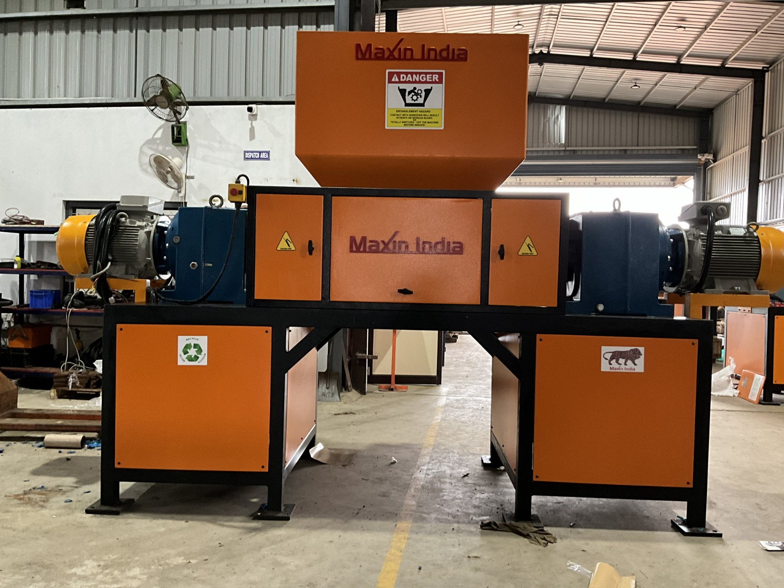 ♻️ Successfully Installed & Commissioned – Heavy-Duty HDPE Blue Drum Shredding Machine at SKV Traders, Hosur