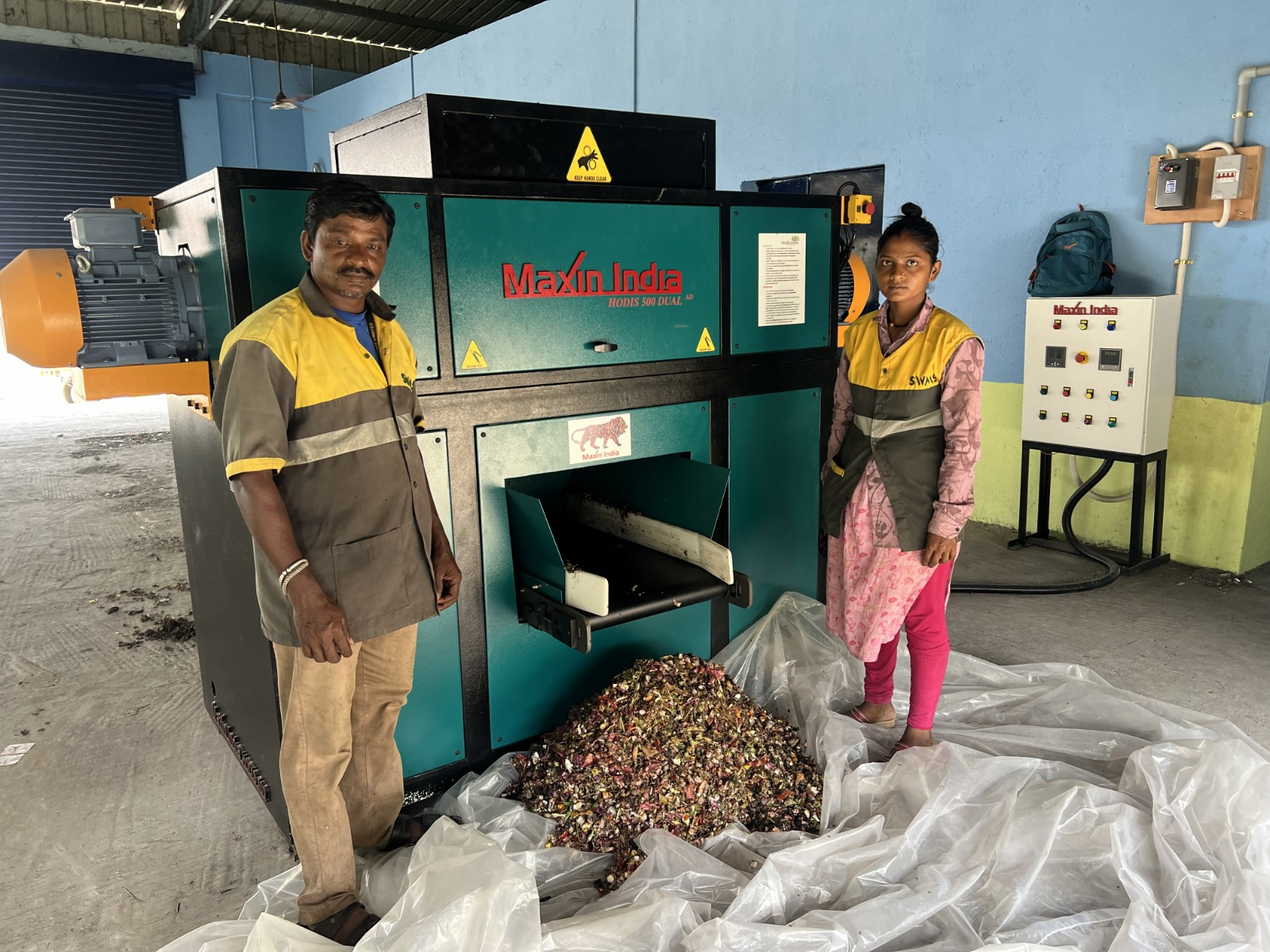 🚀 Successfully Installed & Commissioned – Heavy-Duty Dual Shaft Organic Waste Shredder Machine | Maxin India